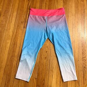 Zyia Active Leggings Womens Plus 20 Light N Tight 7/8 Ombre Firecracker